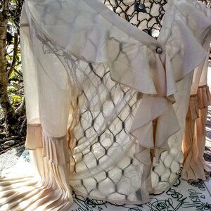 Wax Paper All's Fair-ish Office Vamp Architectural Sleeves Sheer Whimsical Poly